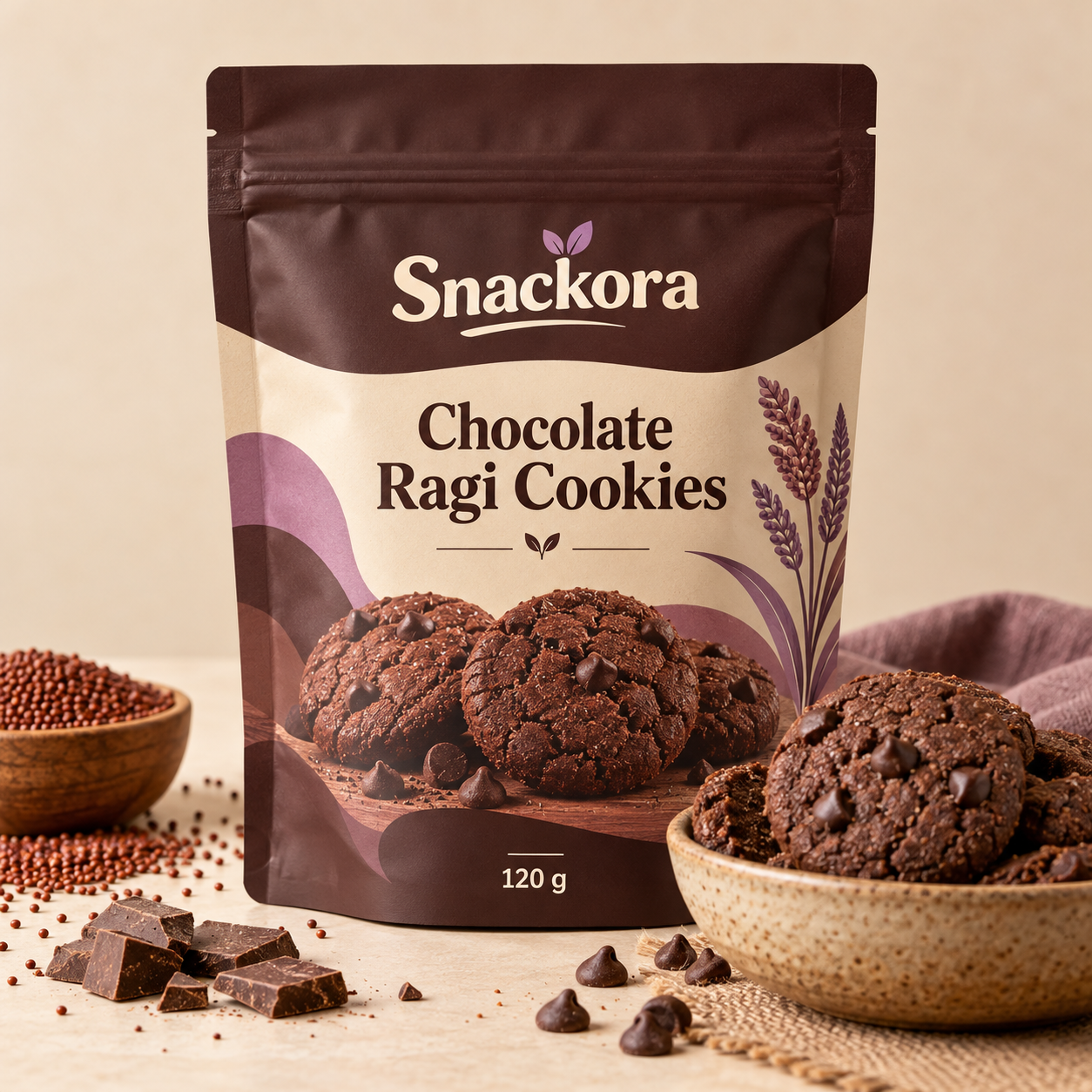 Chocolate Ragi Cookies