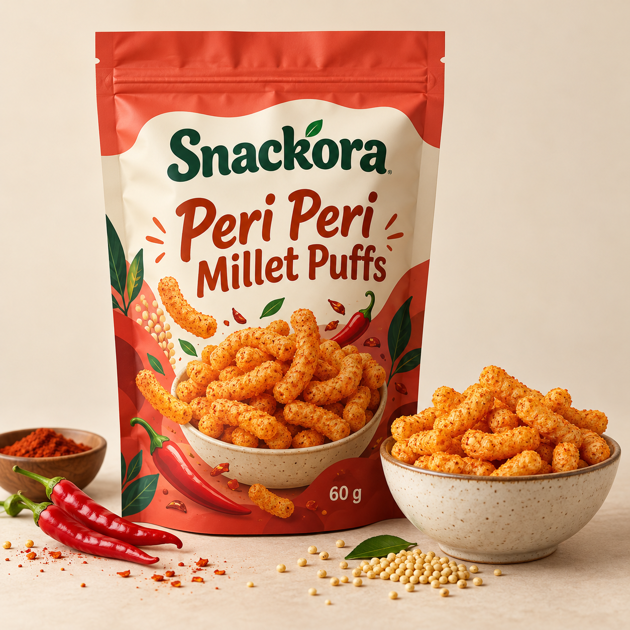 Peri Peri Millet Puffs