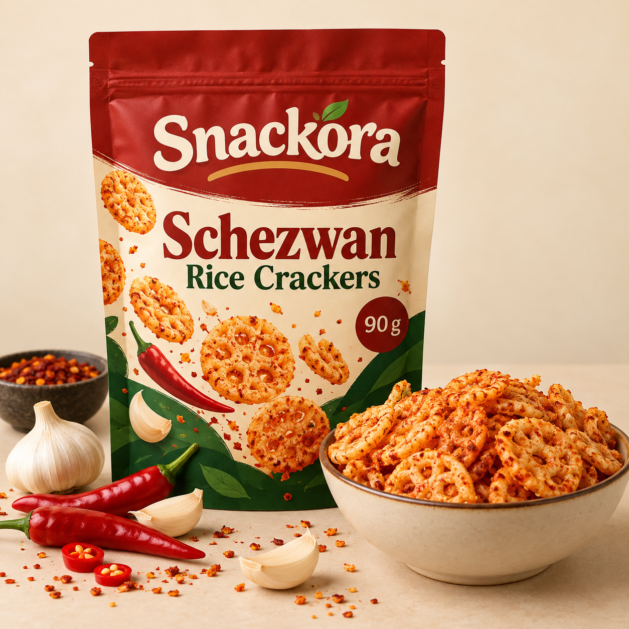 Schezwan Rice Crackers