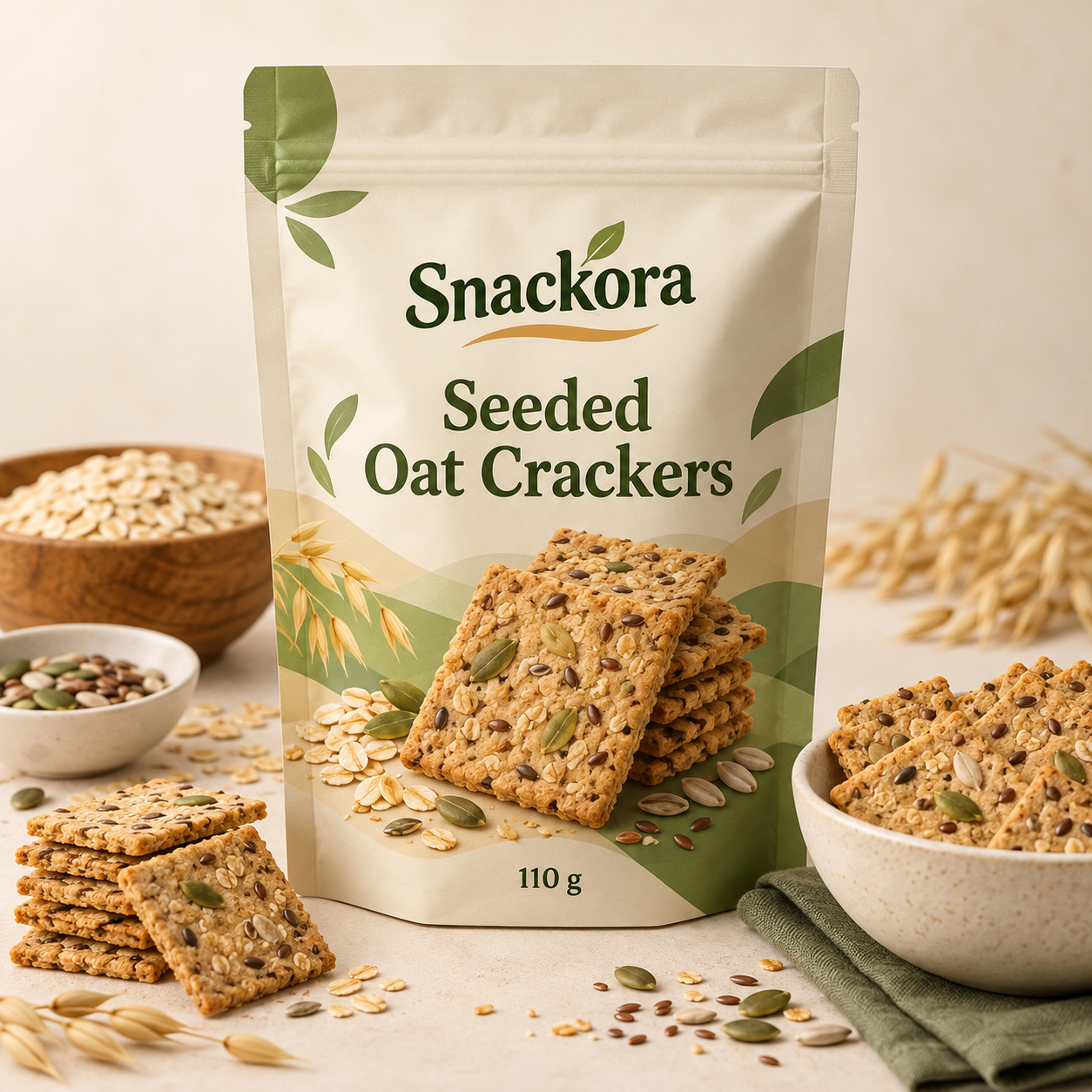 Seeded Oat Crackers